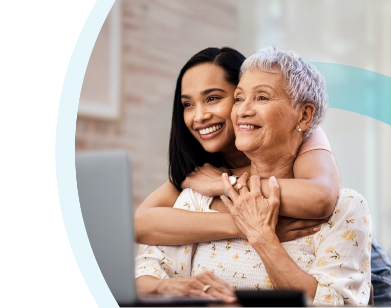 women hugging her mother